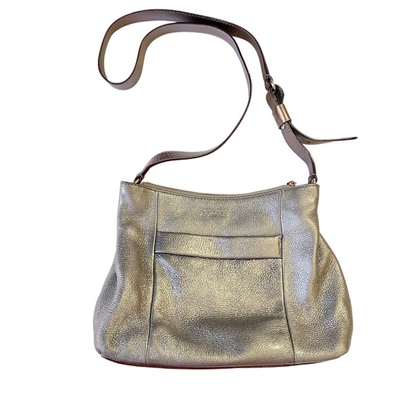 kate spade Handbags - Kate Spade Silver Genuine Leather Casual Shoulder Bag with Adjustable Strap
